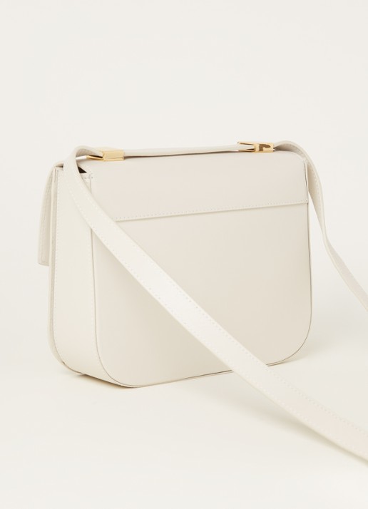 DeMellier The Vancouver crossbodytas van leer - achterkant gebroken wit