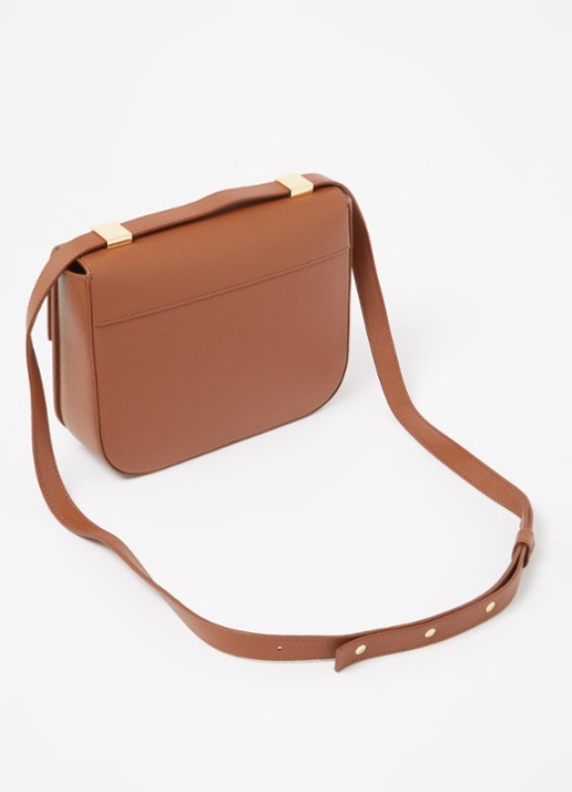 DeMellier Vancouver crossbodytas van leer - achterkant hazelnootbruin