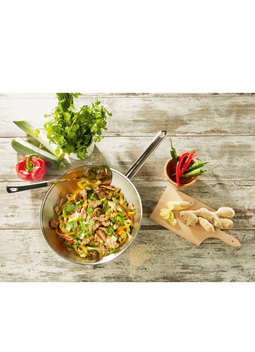 Demeyere Apollo 7 wok 30 cm - voorkant 4 zilver
