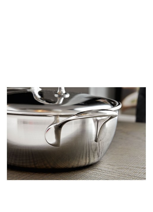 Demeyere Atlantis 7 conische braadpan Ø28 cm - voorkant 2 zilver
