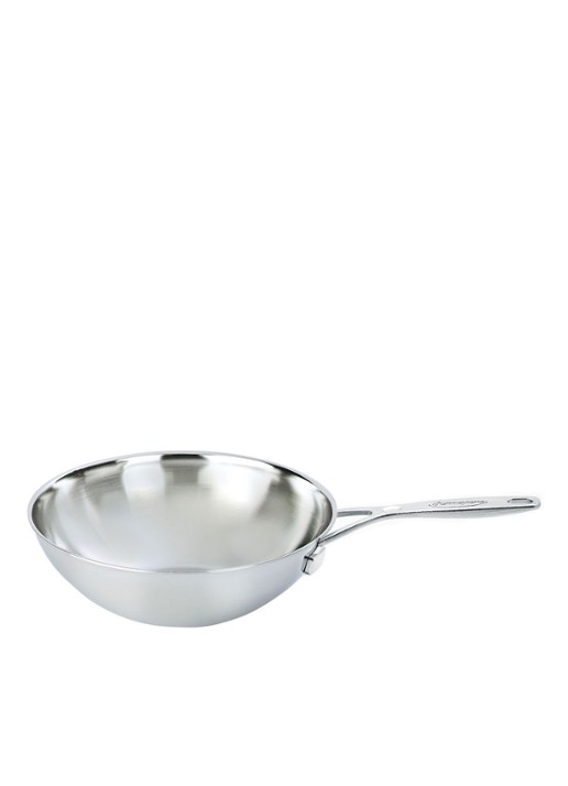 Demeyere Industry 5 wokpan 30 cm - detail zilver