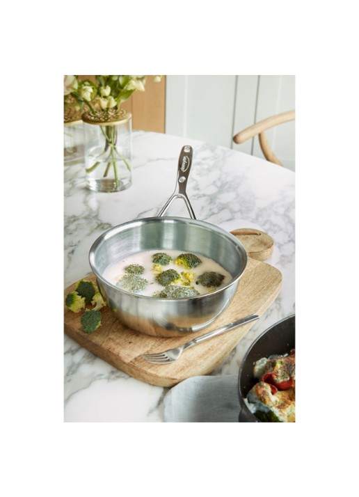 Demeyere Silver 7 conische sauteuse Ø18 cm - voorkant 2 zilver