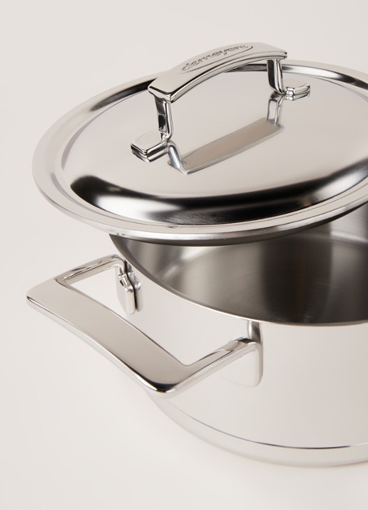 Demeyere Silver kookpan met deksel Ø20 cm - detail roestvrijstaal