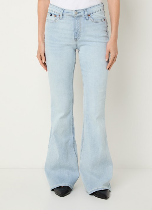 Denham Ami high waist flared jeans met lichte wassing - detail 2 indigo