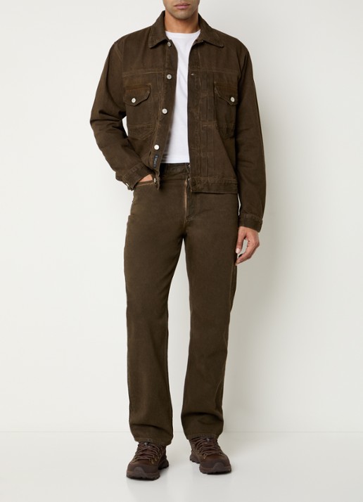 Denham Dagger straight leg jeans met gekleurde wassing - voorkant 3 donkerbruin