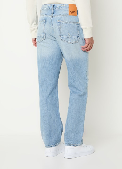Denham Dagger straight leg jeans met lichte wassing - achterkant 5 indigo