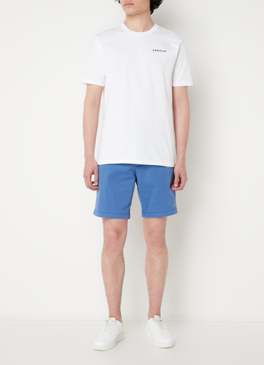 Denham Dev T-shirt met logo- en backprint - voorkant 3 wit