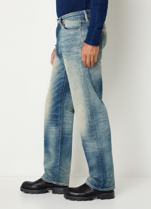 Denham Eastwider Henry straight leg jeans met lichte wassing - detail 5 indigo