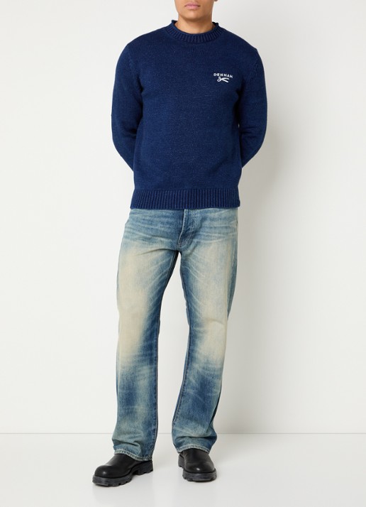 Denham Eastwider Henry straight leg jeans met lichte wassing - voorkant 3 indigo