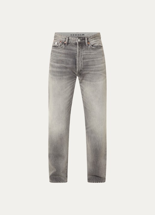 Denham Eastwider straight leg jeans met gekleurde wassing - voorkant 4 lichtgrijs