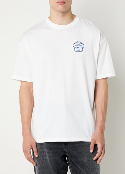 Denham Himari T-shirt met logo- en backprint - achterkant 4 wit