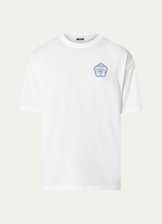 Denham Himari T-shirt met logo- en backprint - voorkant 2 wit