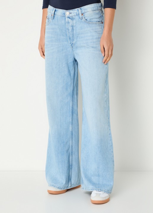 Denham Izzy high waist wide leg jeans met lichte wassing