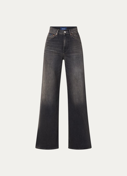 Denham Miku high waist flared jeans met gekleurde wassing  - voorkant antraciet