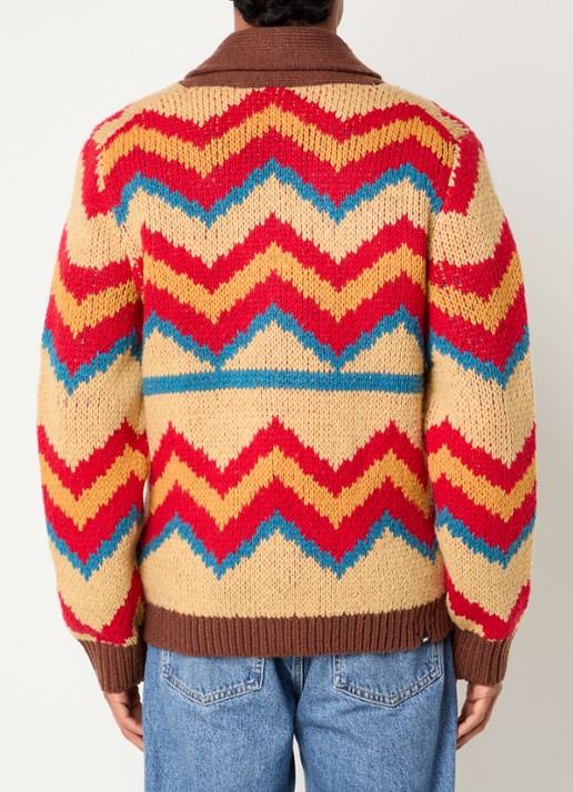 Denham Nikko grofgebreid vest in wolblend - achterkant 4 rood
