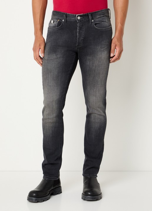 Denham Razor Duke slim fit jeans met gekleurde wassing - detail 4 zwart