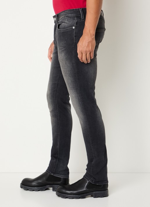 Denham Razor Duke slim fit jeans met gekleurde wassing - detail 5 zwart