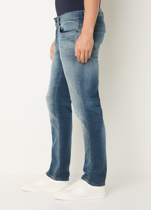 Denham Razor slim fit jeans met donkere wassing - detail 4 indigo