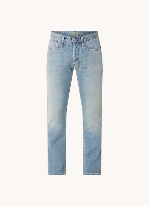 Denham Razor slim fit jeans met lichte wassing - voorkant 2 indigo