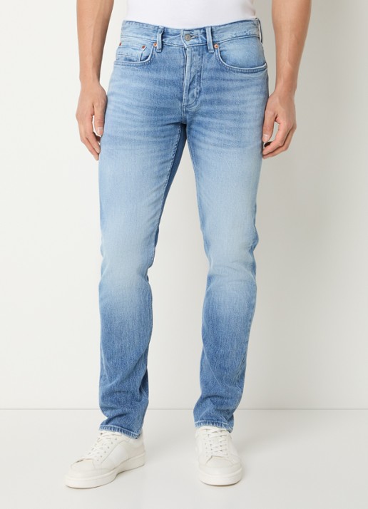Denham Razor slim fit jeans met medium wassing - detail 4 indigo