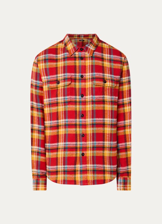 Denham Regular fit overshirt met borstzakken - voorkant 3 rood
