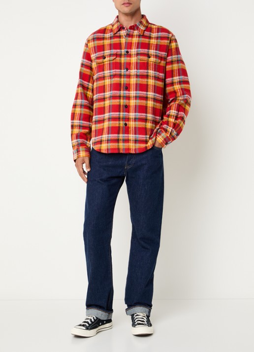 Denham Regular fit overshirt met borstzakken - voorkant 4 rood