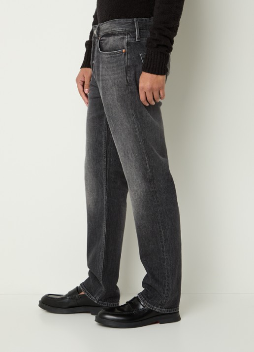 Denham Ridge C Liam straight leg jeans met gekleurde wassing - detail 3 donkergrijs