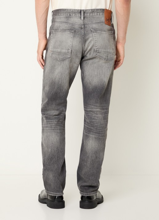 Denham Ridge slim fit jeans met gekleurde wassing  - achterkant 5 grijs