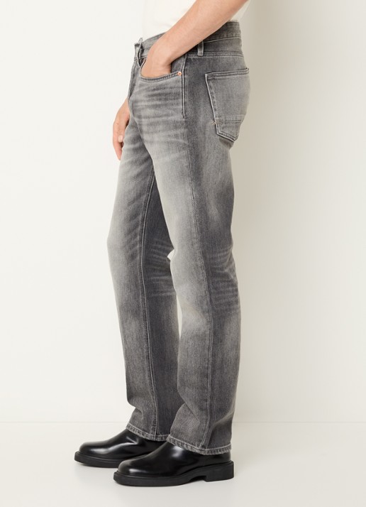 Denham Ridge slim fit jeans met gekleurde wassing  - detail 4 grijs