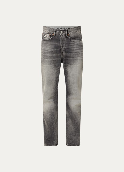 Denham Ridge slim fit jeans met gekleurde wassing  - voorkant grijs