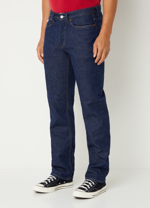 Denham Ridge straight fit jeans met donkere wassing - detail indigo