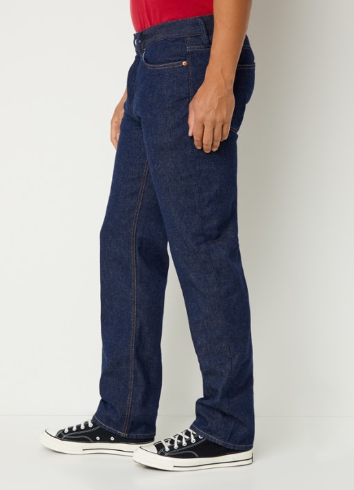 Denham Ridge straight fit jeans met donkere wassing - detail 2 indigo