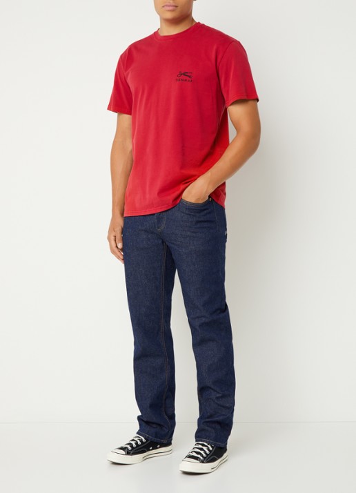 Denham Ridge straight fit jeans met donkere wassing - voorkant 6 indigo