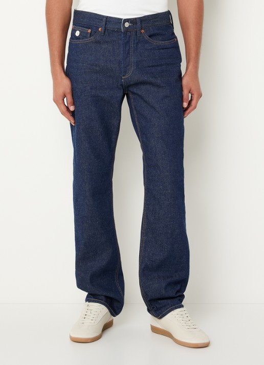Denham Ridge straight fit jeans met donkere wassing - detail 3 indigo
