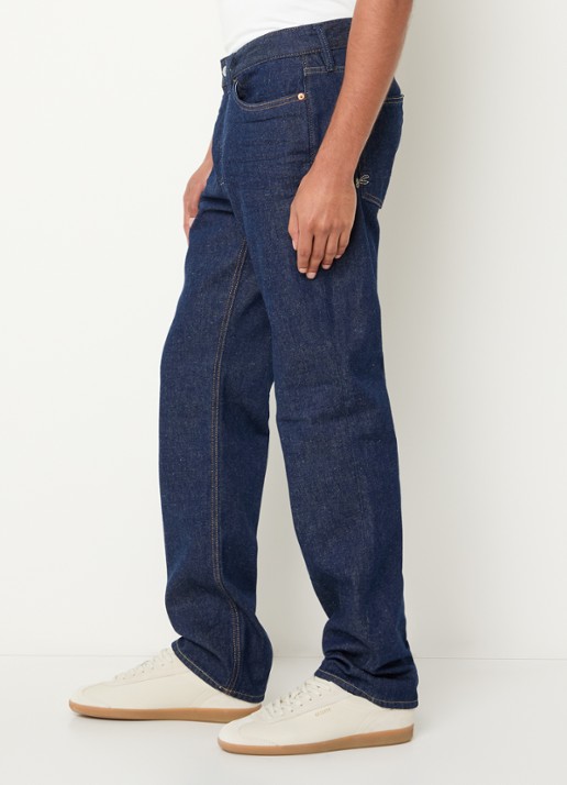 Denham Ridge straight fit jeans met donkere wassing - detail 4 indigo
