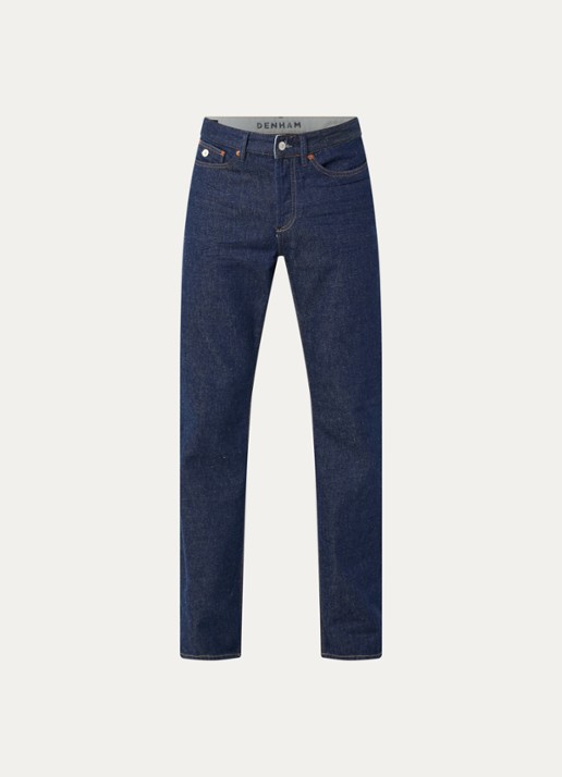Denham Ridge straight fit jeans met donkere wassing - voorkant 7 indigo