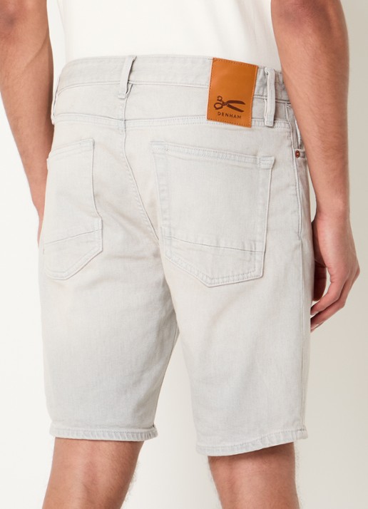 Denham Ridge straight fit korte broek van denim - achterkant 3 grijs