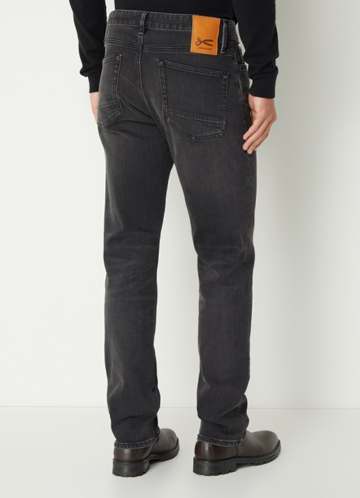 Denham Ridge straight leg jeans met gekleurde wassing - achterkant 5 zwart