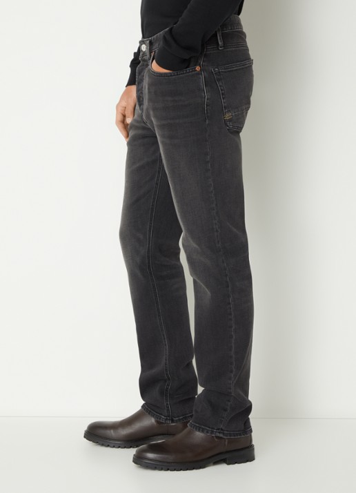 Denham Ridge straight leg jeans met gekleurde wassing - detail 2 zwart