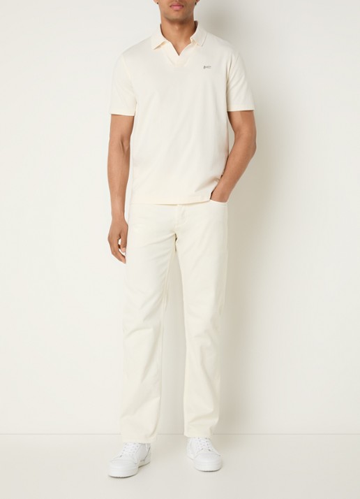 Denham Ridge straight leg jeans met gekleurde wassing - voorkant 2 gebroken wit
