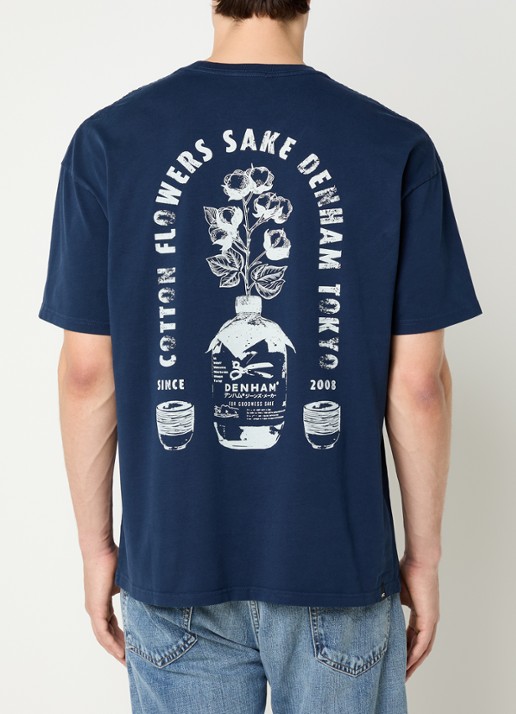 Denham Sake T-shirt met logo- en backprint