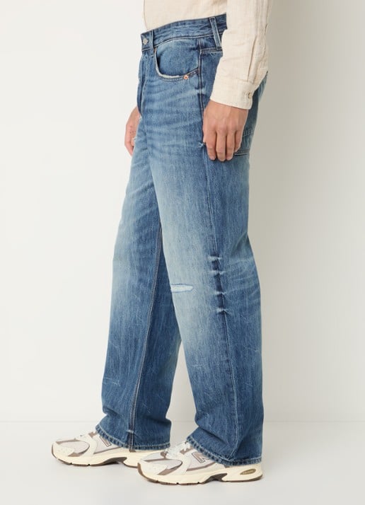 Denham Sasuke R 040 loose fit jeans met lichte wassing - detail 5 indigo