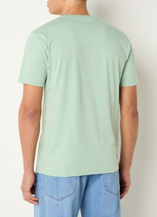 Denham Scissor T-shirt met logoborduring - achterkant 4 lichtgroen