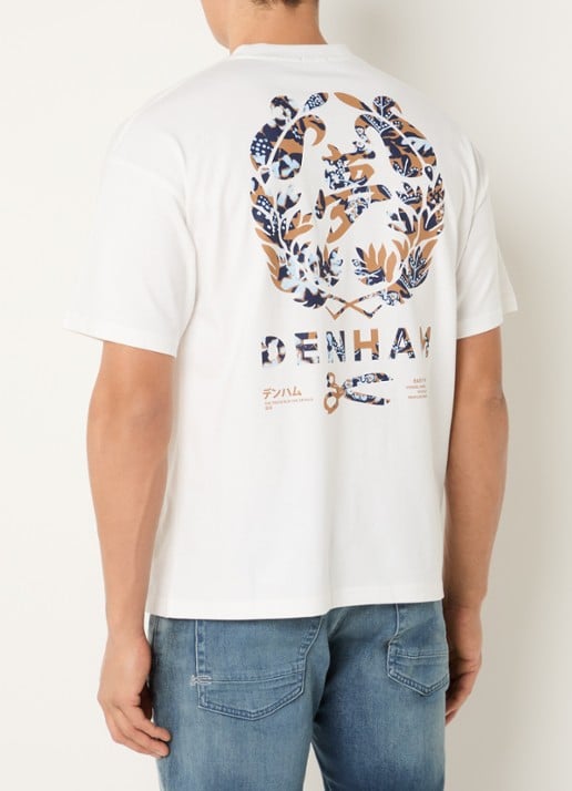 Denham Seal T-shirt met logoborduring - detail 2 wit