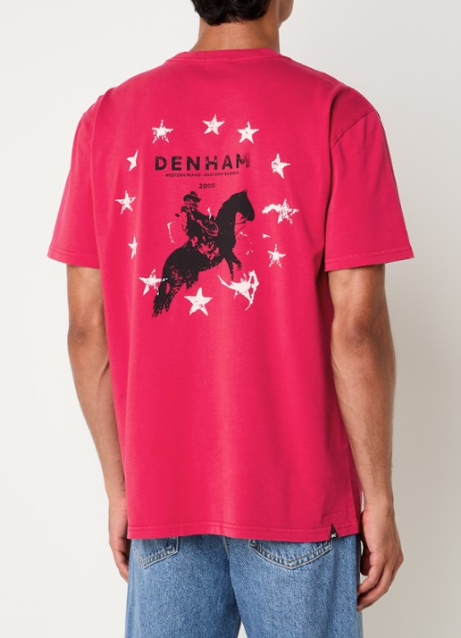 Denham T-shirt met logo- en backprint