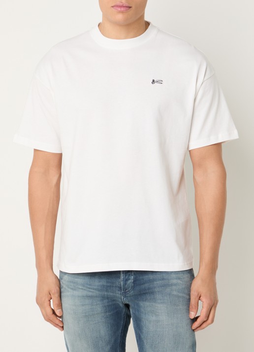 Denham Ueno T-shirt met logoborduring - achterkant 3 wit