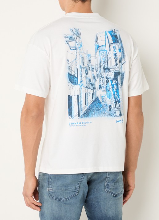 Denham Ueno T-shirt met logoborduring