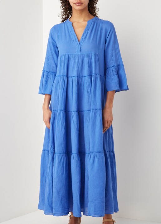 Devotion Ella maxi tuniekjurk van katoen - detail 3 blauw