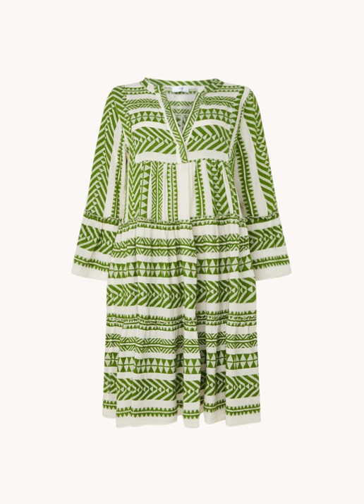Devotion Ella mini tuniekjurk met print - voorkant 2 groen