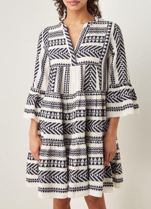 Devotion Ella mini tuniekjurk met print - detail 4 donkerblauw
